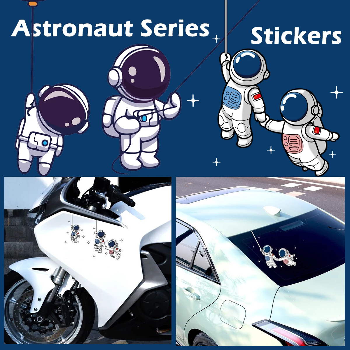 

Q версия астронавт светоотражающие наклейки для мотоцикла Декор мото скутер корпус лобовое стекло топливный бак хвостовая коробка виниловая наклейка аксессуары
