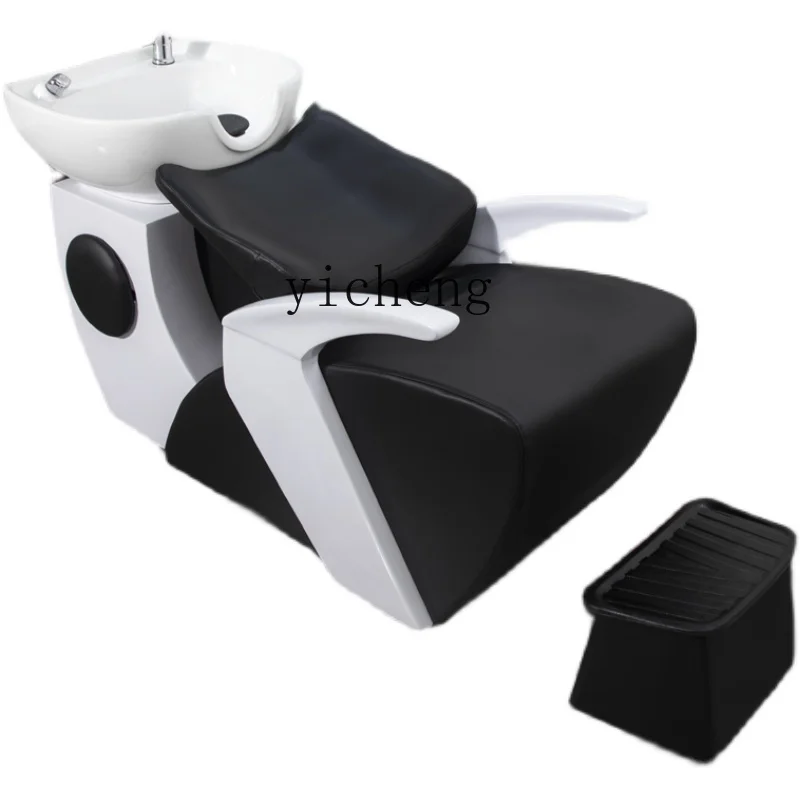 ZK high-end Internet celebrity barber shop half lying shampoo bed hair salon special hair salon ceramic basin shampoo bed