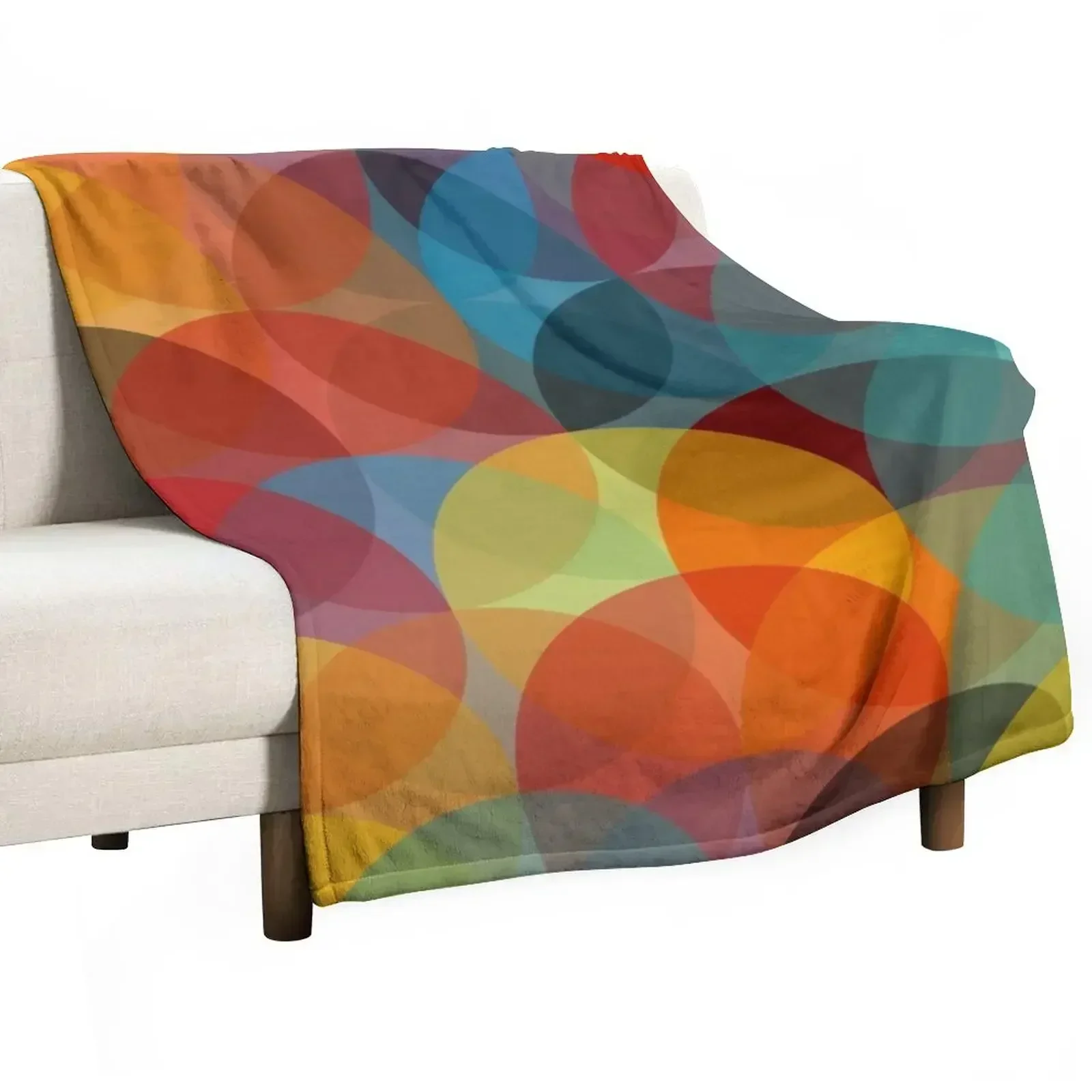 Mid Century Modern Circle Print 2 Throw Blanket Stuffeds wednesday For Sofa Thin Hair Luxury Designer cosplay anime Blankets