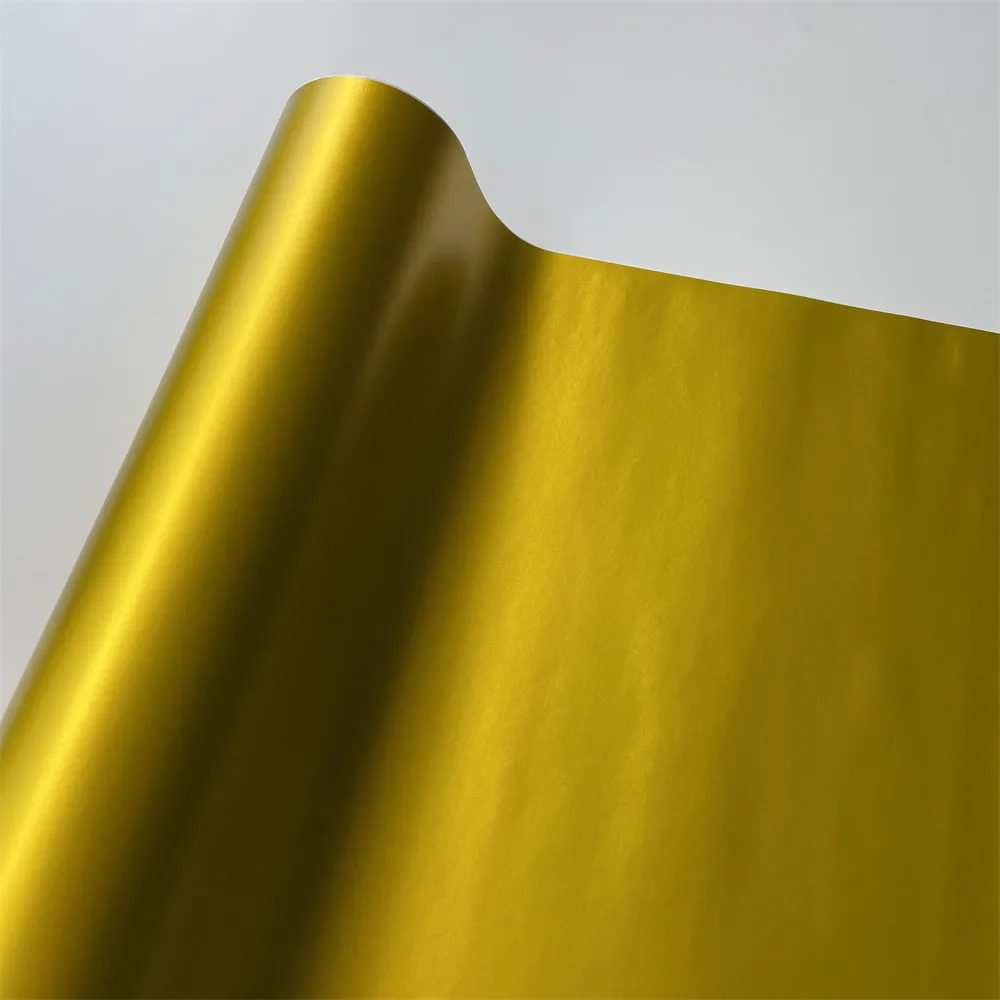 

Car Wrapping Film Matte Chrome Ice Film Satin Metallic Gold Car Sticker Motorcycle Vinyl Wrap