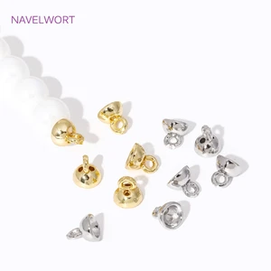 18K الذهب مطلي بالذهب النحاس سوار اللؤلؤ ينتهي موصل مع حلقة ، قبعات نهاية المجوهرات ، اكسسوارات DIY ، 4.5 مم ، 6 مم أفضل 8 نحاس مبيعا لمجوهرات الأزياء - No5