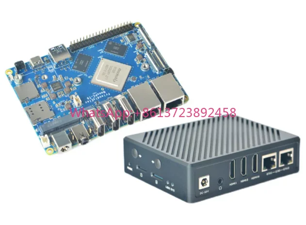 NanoPC T6 Development Board RK3588 16GB RAM 64GB eMMC Metal Case 4K Input 8K Output HDMI Edge Computing AI Board