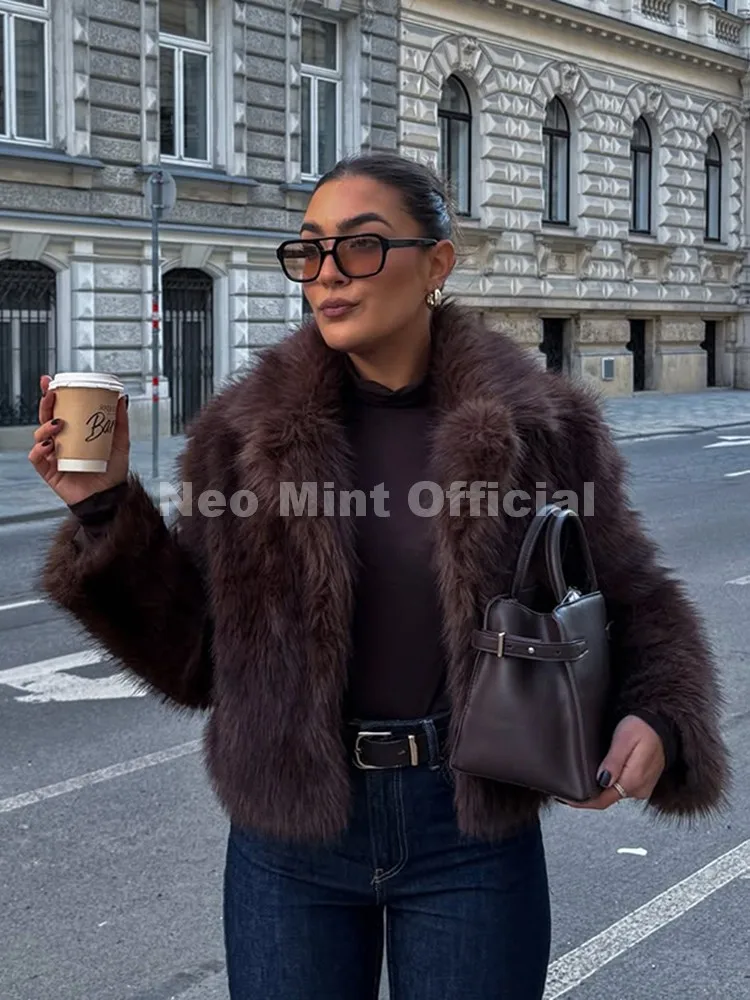 العلامة التجارية أزياء المرأة الشتاء فروي فو الفراء معطف الشارع الفتيات الفاخرة سترة قصيرة #1