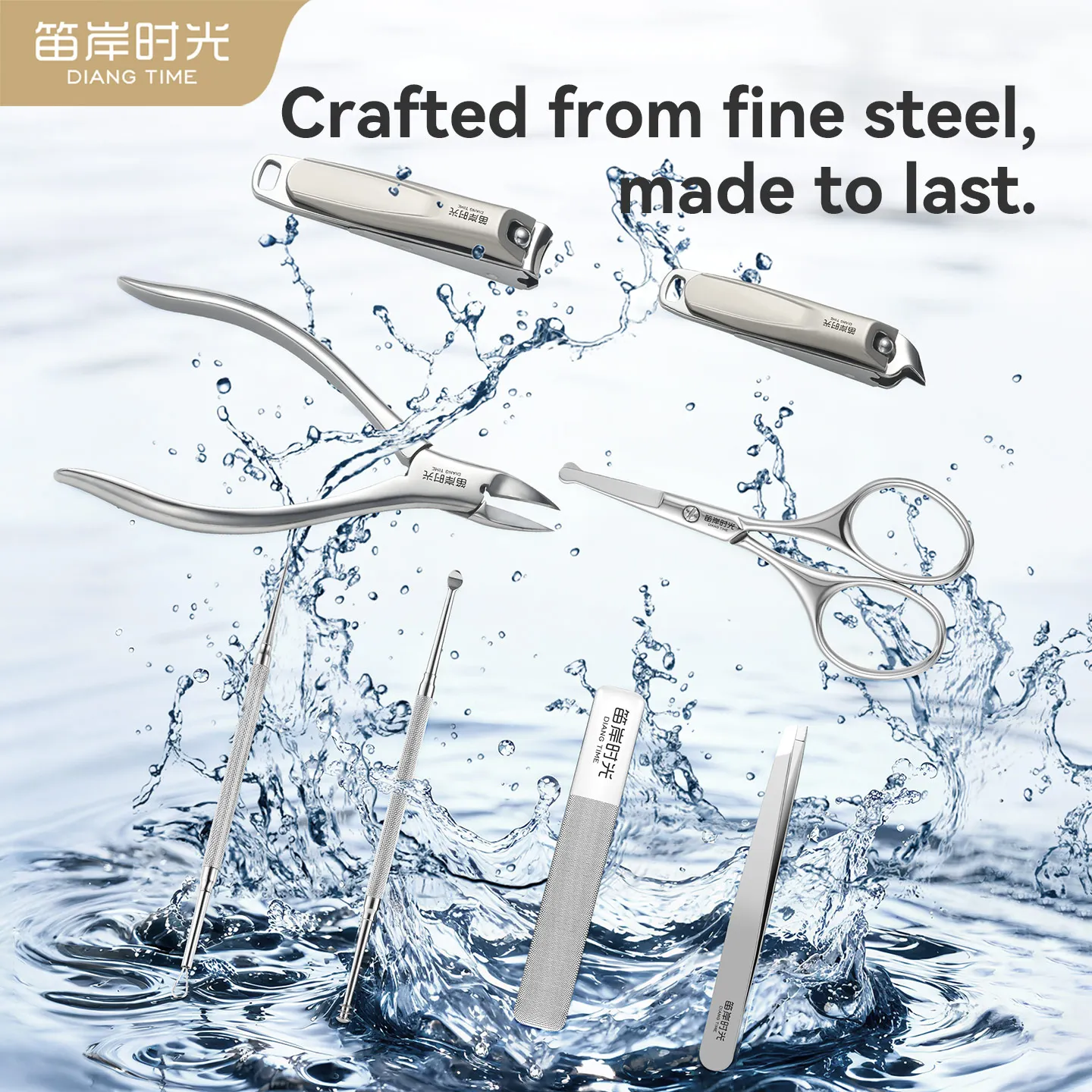 8 Piece Nail Care Kit Full Function Stainless Steel Portable Manicure Pedicure Set Professional Nail Clipper with Leather Cutter