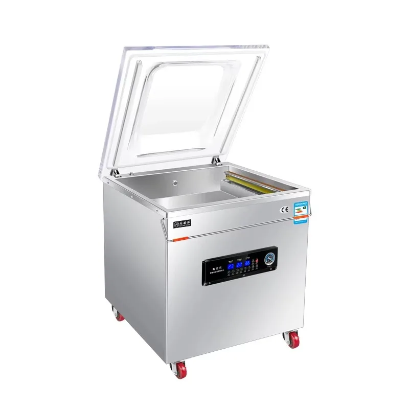 Hot Selling Automatic Vacuum Packaging Machine Food Commodity Chemical Packing Used Condition Paper Material Pouch 520mm Film