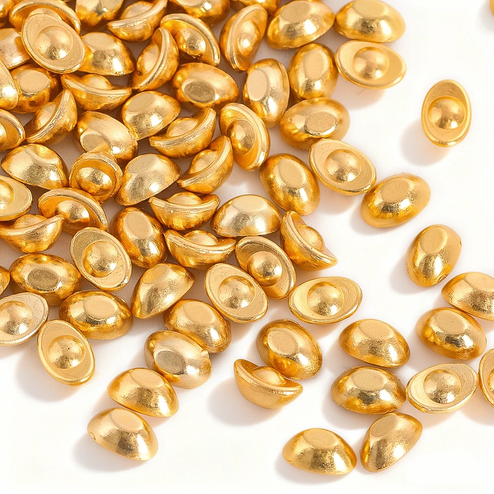 100 Uds Mini lingotes de Metal figuritas en miniatura chino dorado Yuan Bao Feng Shui riqueza suerte decoración del hogar accesorios para casa de muñecas