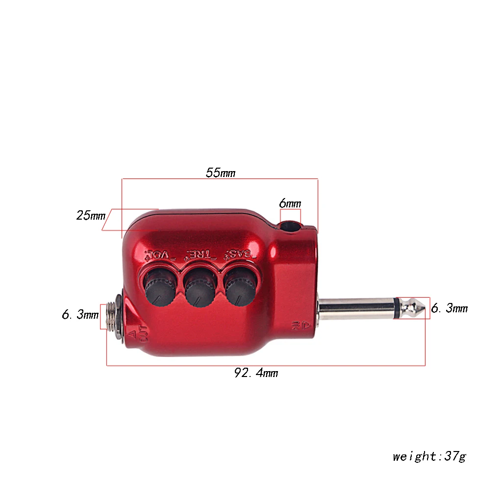 Mini Preamplifier Preamp 6.35mm Plug with Bass Treble EQ Volume Control Acoustic Guitar Accessories