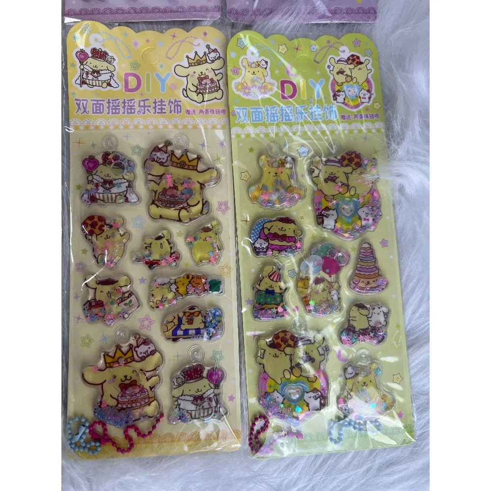 

Sanrio 2025 3D струящаяся конопляная тряска, музыка, кулон с струящимся песком, чехол для телефона, сделай сам, украшение для впрыска воды, наклейка