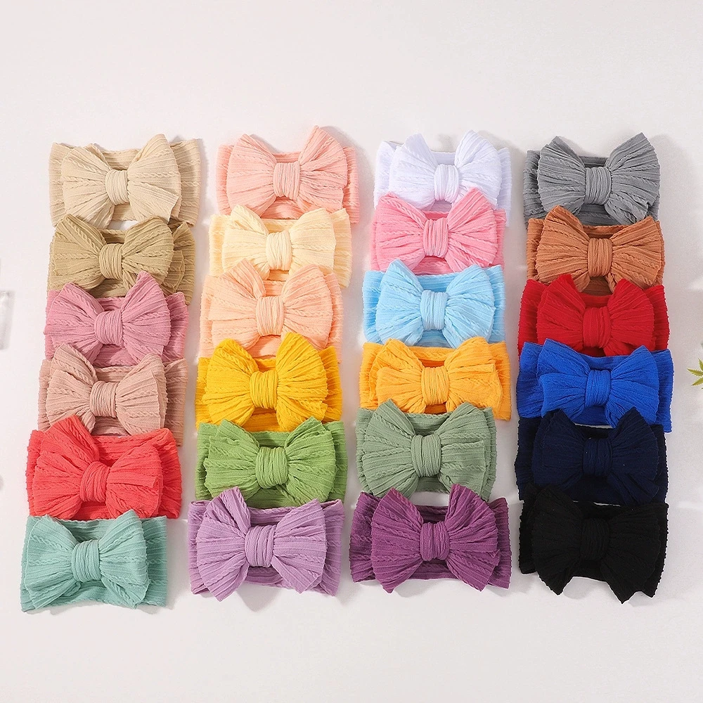 1pcs Bow Baby Head Band for Children Solid Baby Headbands Newborn Cable Headband Turban Kids Headwear Baby Hair Accessories Girl