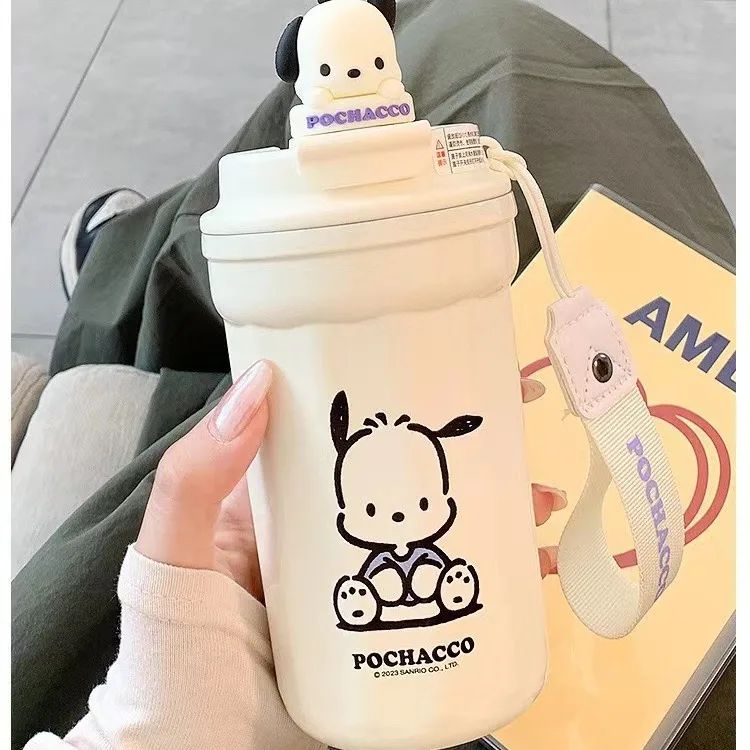 Sanrios Hellokitty Cartoon Coffee Cup Sus304 Kuromi Insulated Cup Pochacco Cute Water Cup Kawaii Cup for Lovers Anime Cup Gift