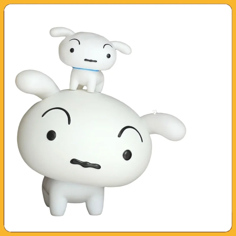 Miniso crayon shinchan anime figura brinquedo bonito cão branco mesa decoração modelo boneca colecionável personagem dos desenhos animados animal de estimação temático item