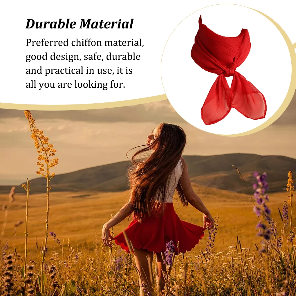 Head Scarves Clothing Accessories Comfortable Small Neckerchief Women Handkerchief for Work House Travel Shopping Red