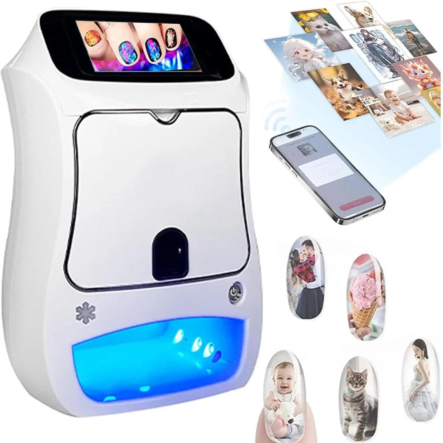 Smart Nail Art Printing Machine Support WiFi Bluetooth Digital Printer DIY Patterns Design Automatic Drying For Nail Salon