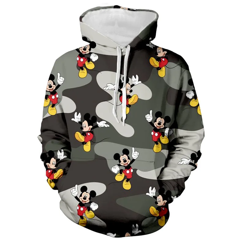 Mickey Mouse Hoodie Autumn Women\'s Cartoon Printed Short Sleeve Hooded Clothing Fashion Jacket Adult Daily Casual Streetwear