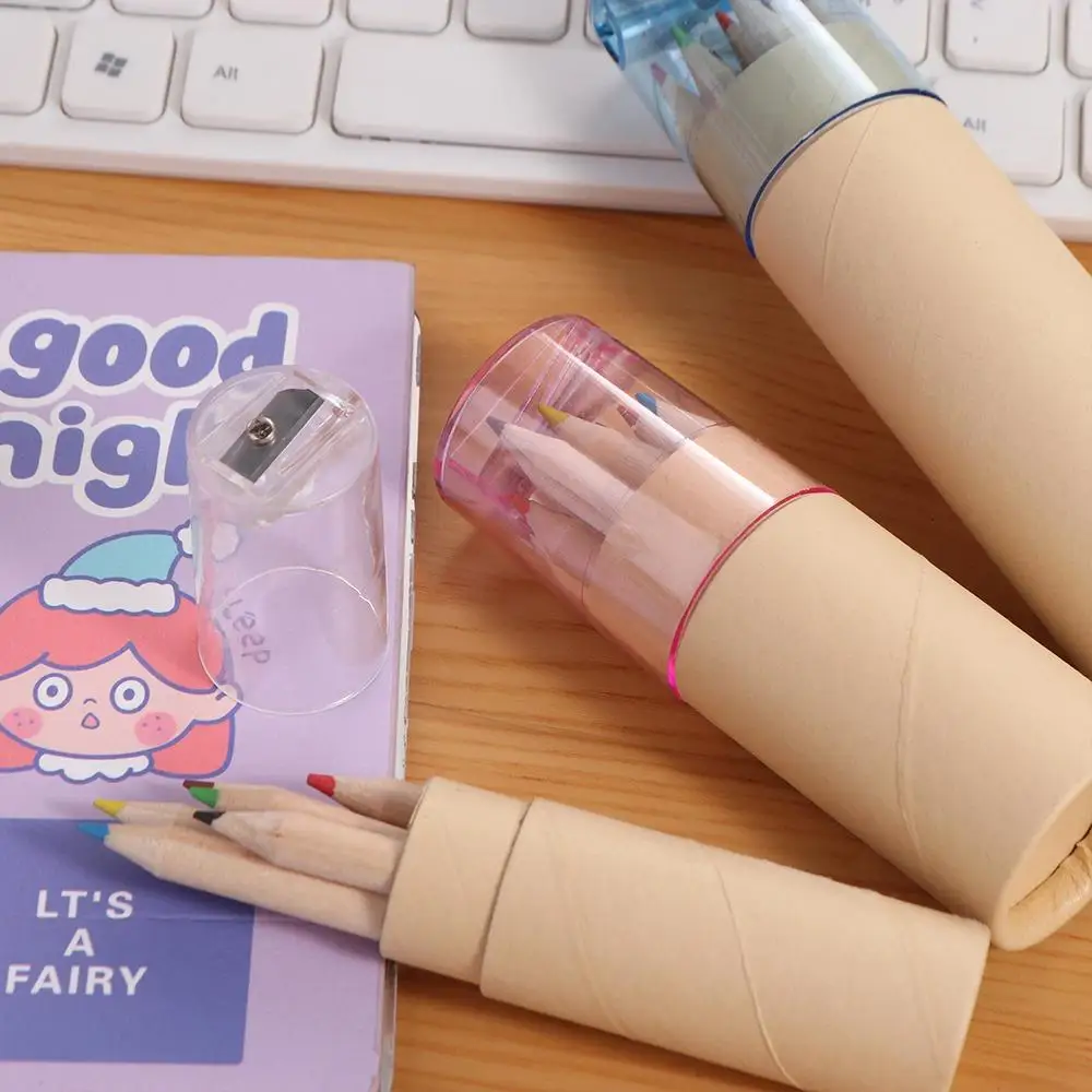 Stationery School Supplies Kawaii Child Drawing Art Barreled 12 Color Pencil Pencil Crayon Student Pencil Colored Pencil
