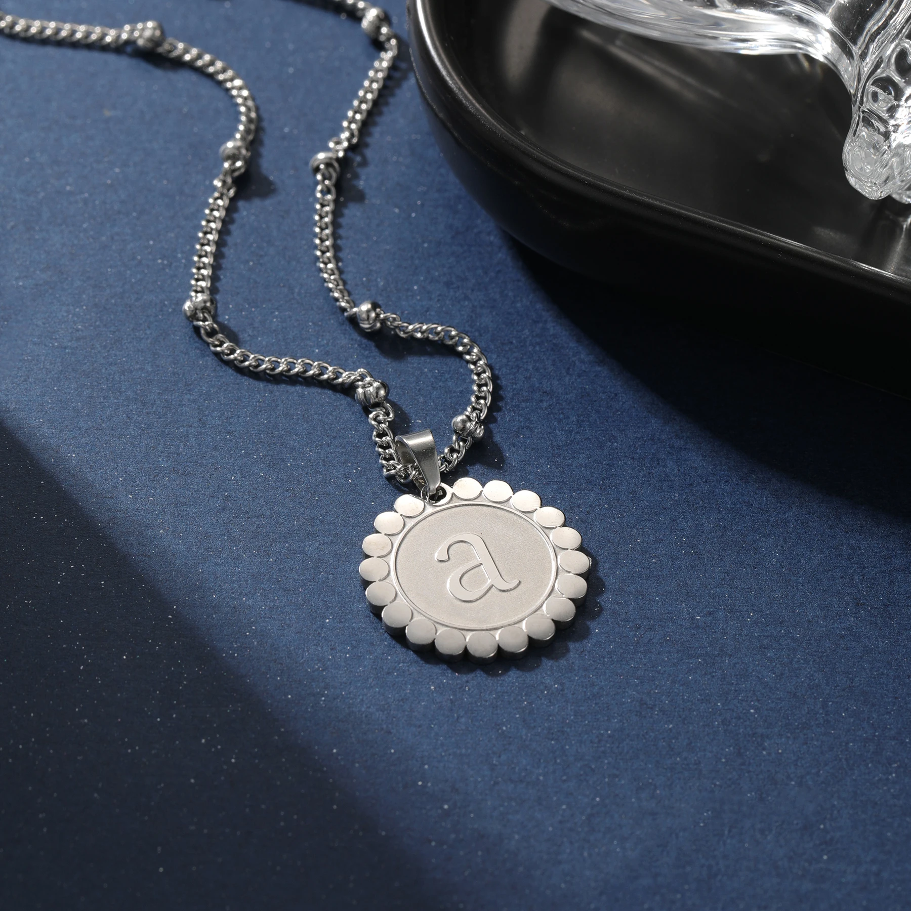 Sunflower Initial Necklace  Custom Beach Jewelry for Mom & Dad Summer Gift  Mother pendant can be matched at will