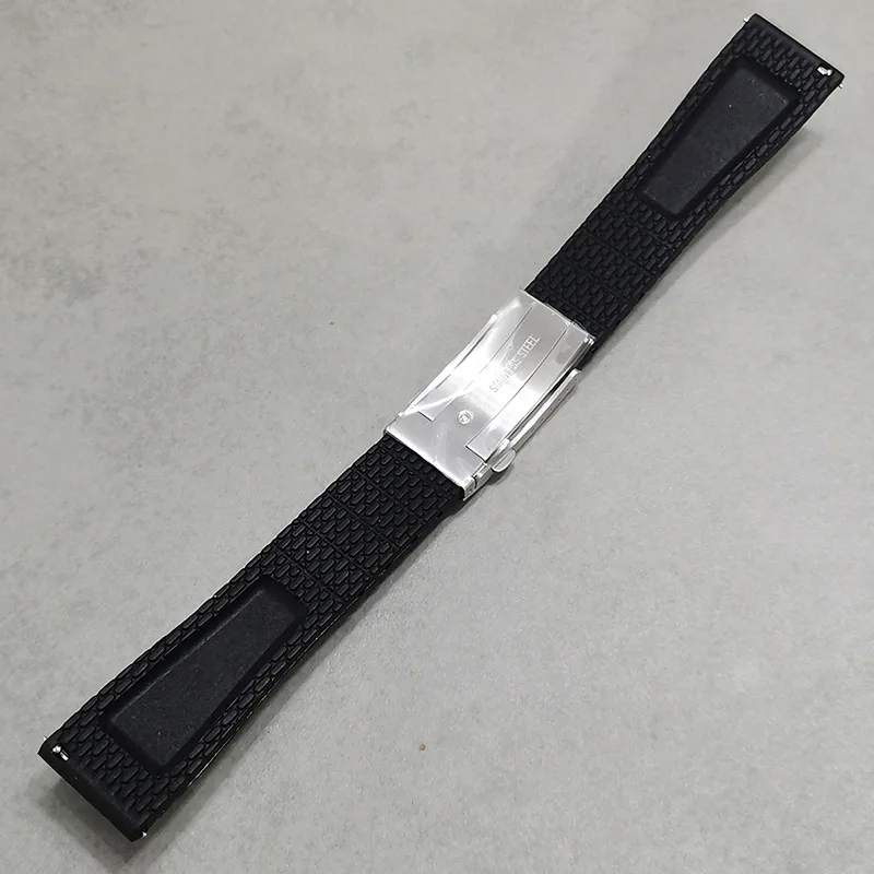 20mm 22mm 24mm Silicone Strap for Omega for Seiko Replacement Watch Band Sport Quick Release Bracelet Solid Folding Buckle Strap