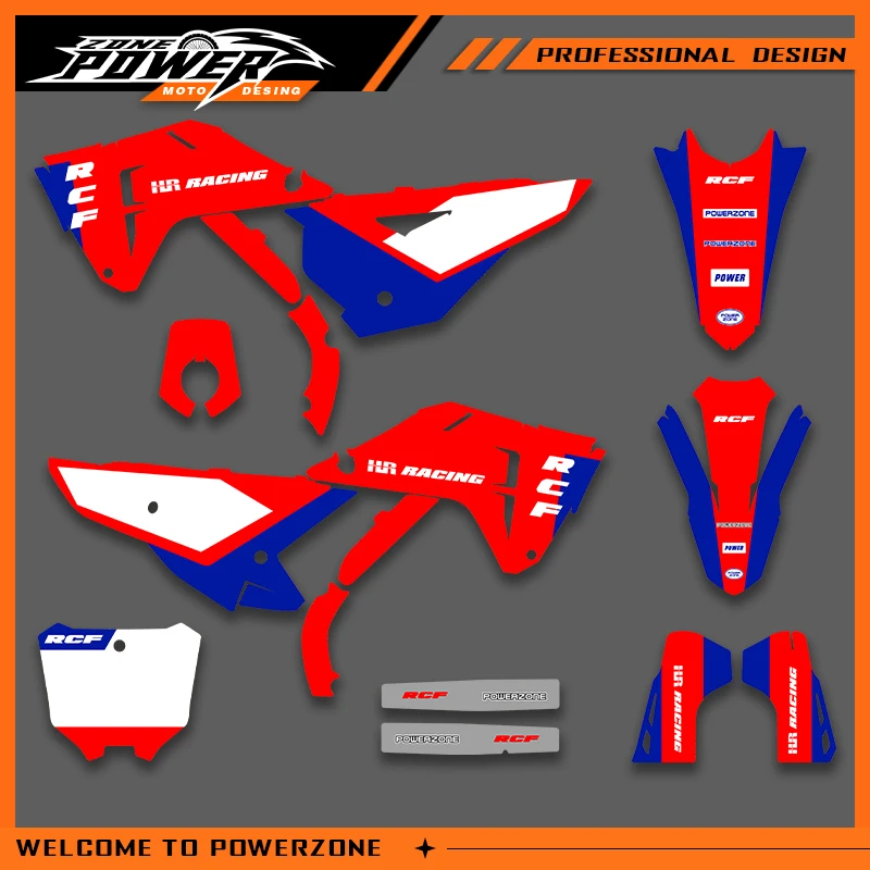Графика Powerzone для HONDA CRF250R 2025 2026 2027 450R CRF 250 450 R 250cc, наклейки-наклейки для мотоцикла, фон на заказ 01