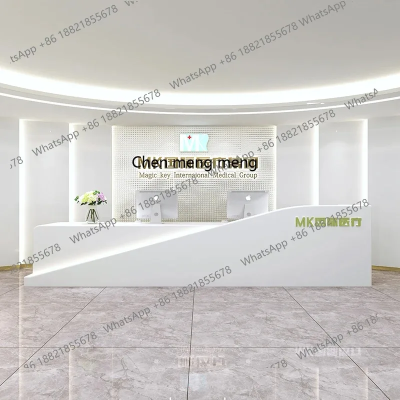 A17 Company, reception desk creative paint checkout page simple and modern, desk consultation cabinet, welcome desk