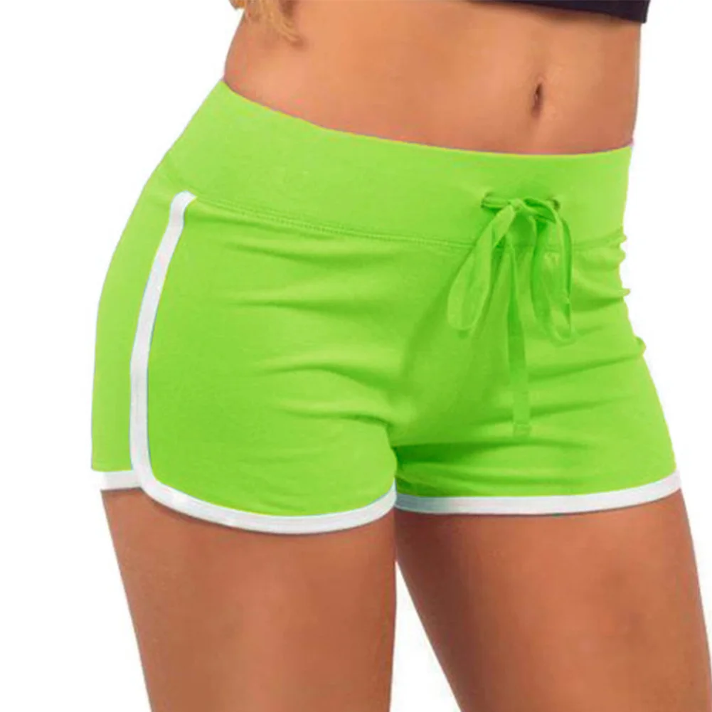 High Waist Sport Shorts for Women - Polyester Yoga Gym Running Lounge Summer Beach Stretchy Comfort Fit S-XL Size Chart Included