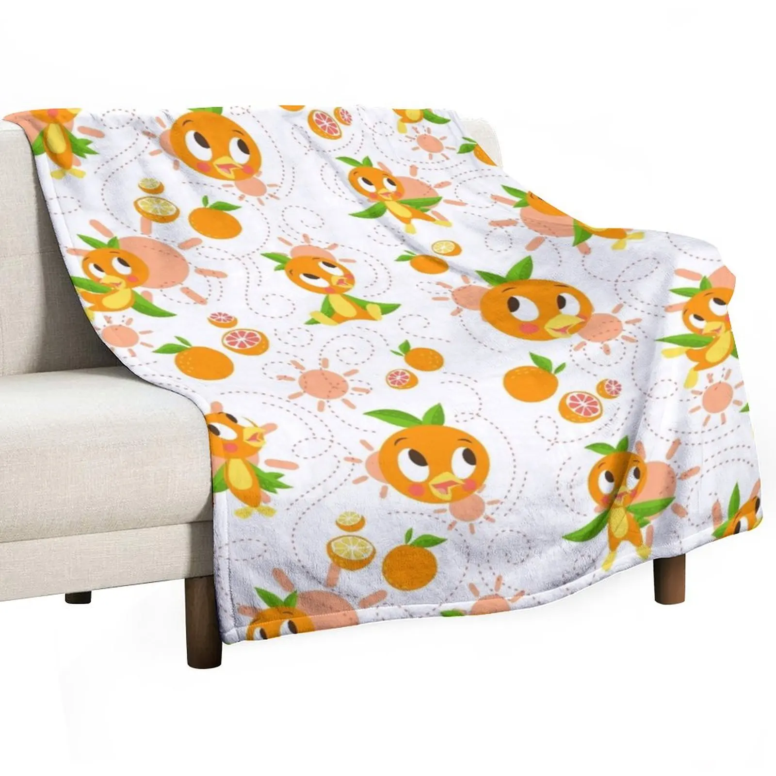 

Hello Sunshine! - Orange Bird (white background) Throw Blanket Thin for babies Luxury Designer blankets and throws Blankets
