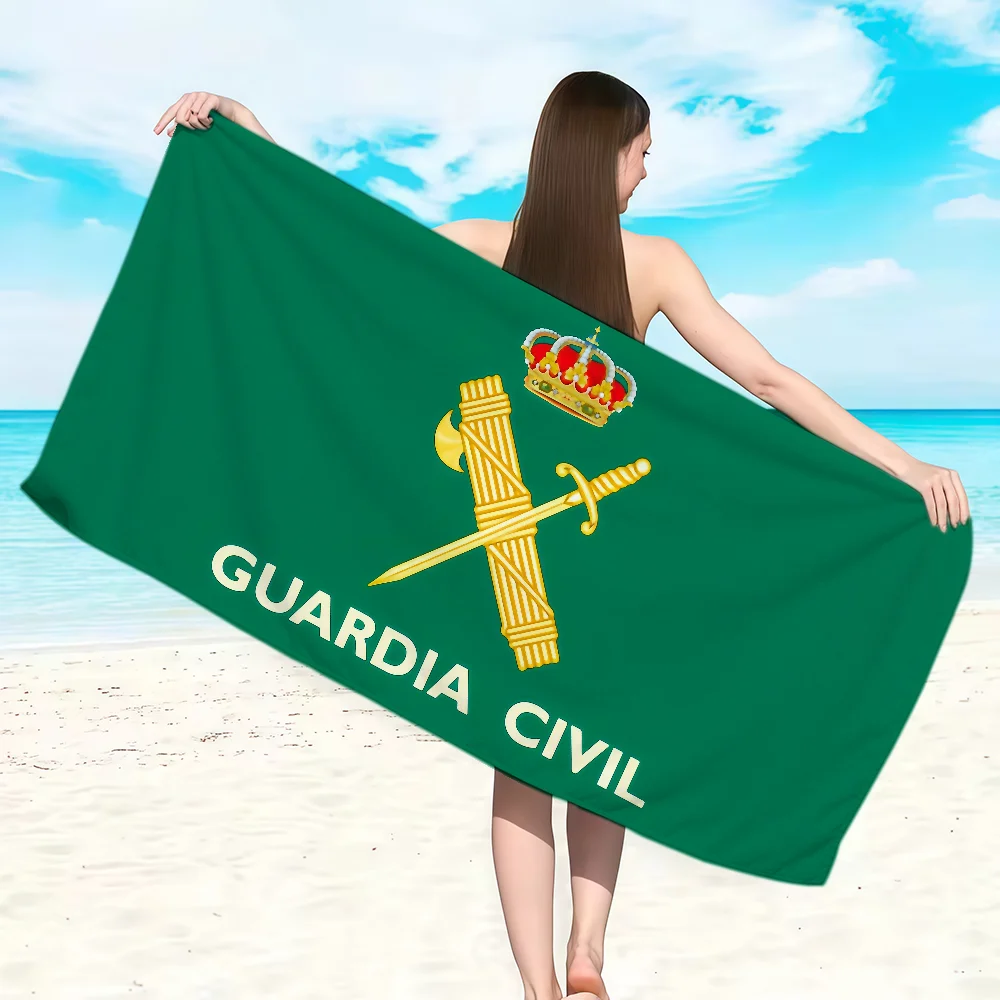 Cool S-Spanish C-Civil G-Guard Towel Soft Lightweight Anti-Sand Large Beach Towel Quick-Drying Bath Sports Family