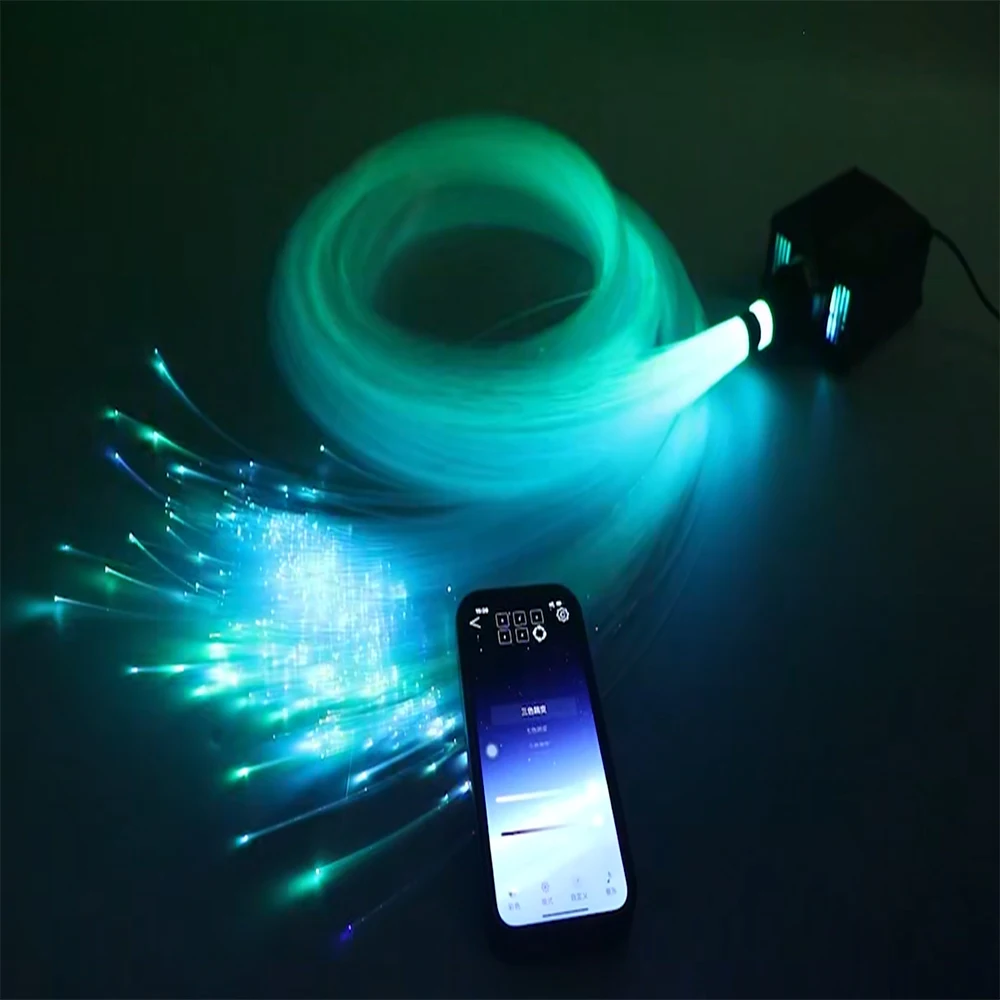 16W cielo estrellado centelleo coche estrella luz de techo App Control fibra óptica luz ambiental Led estrella techo coche hogar decorativo 400/500 Uds