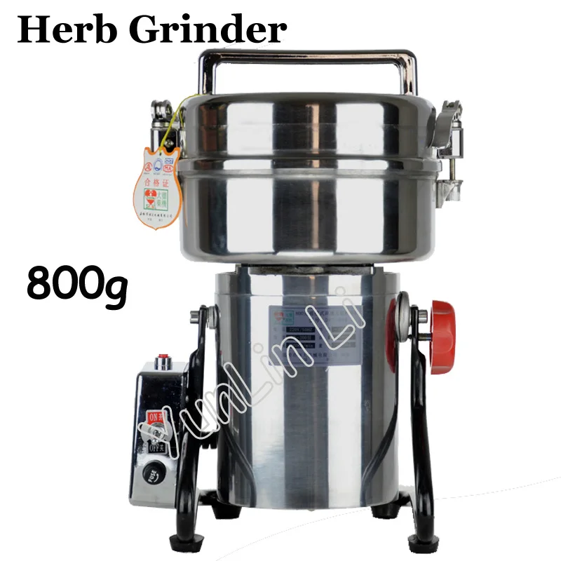 800g Herb Coffee Bean Grinder Medicine Powder Crusher Mill Medicine Food Grinding Spices Grains DFY-800D