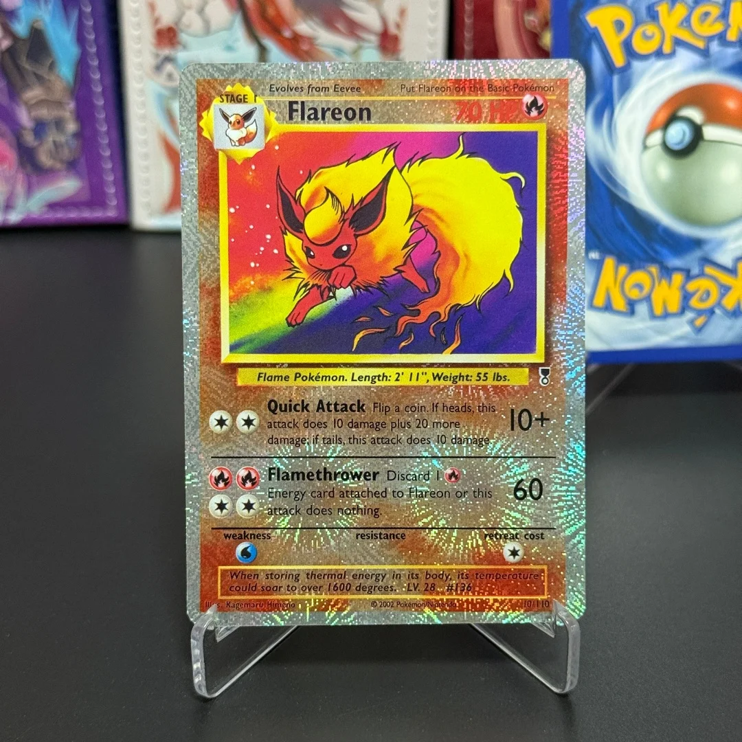 TCG English 2002 Legendary Collection #010 Flareon Reverse Holo Foil Card 010/110 Anime Collection Cards