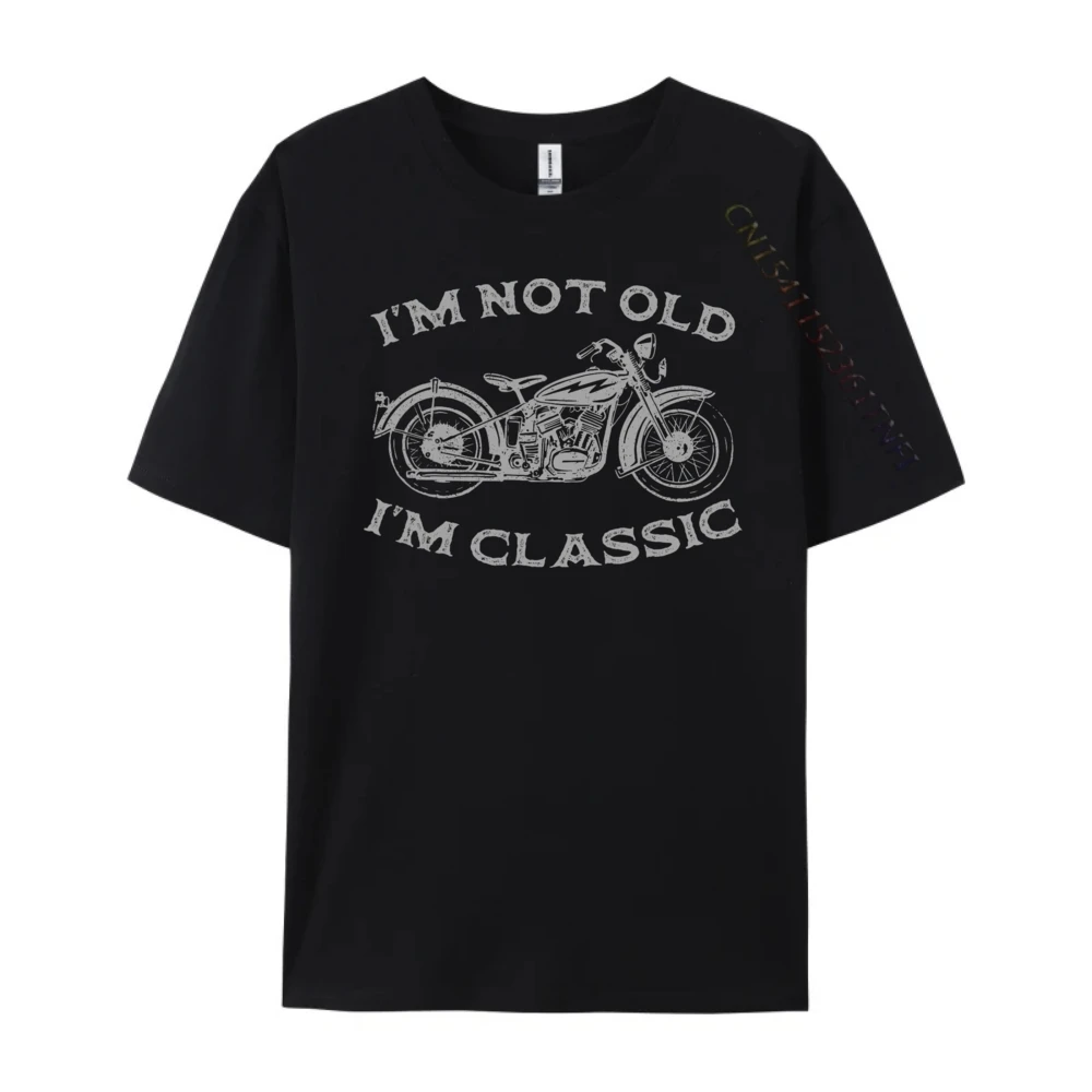 أنا لست قديمًا تي شيرت كلاسيكي مضحك للدراجات النارية جرافيك للرجال لراكبي الدراجات النارية كريمي تي شيرت مضحك تي شيرت جرافيك