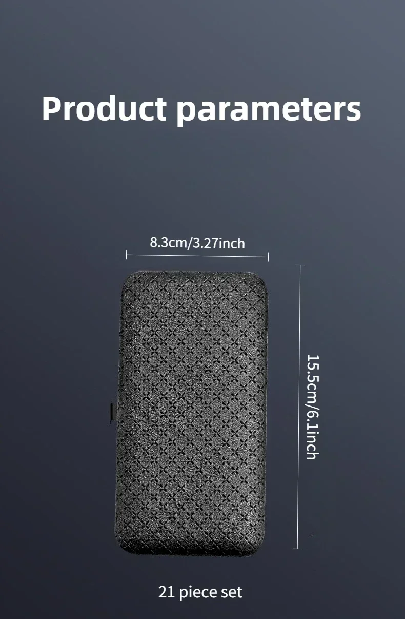 ‌ Juego de manicura de acero inoxidable, estuche plegable duradero y afilado, Kit esencial para lima cortaúñas ‌