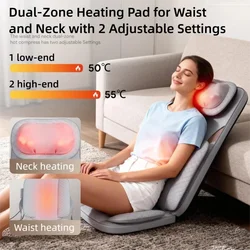 JinKaiRui Vibrating Electric Cervical Neck Back Body Cushion Massage Chair Kneading Heating Muscle Stimulator Device Health Care