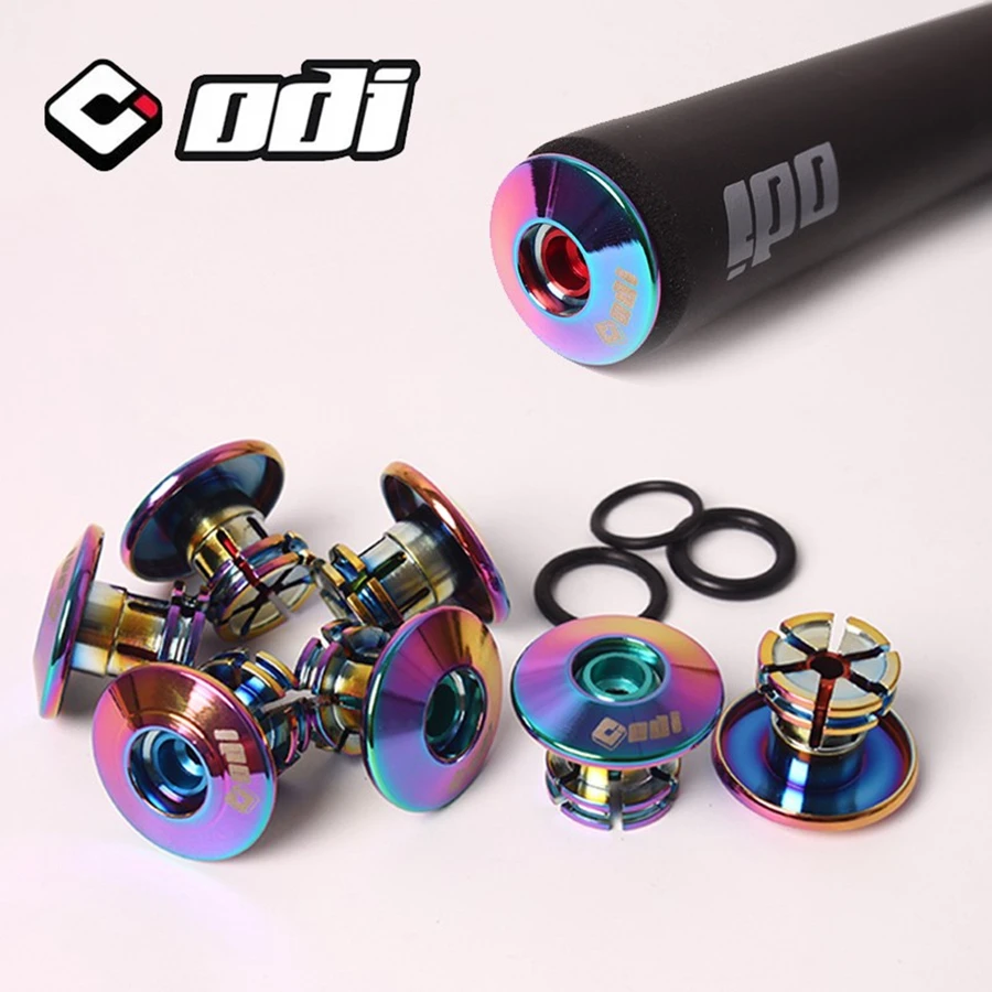ODI 2pcs Bike Handlebar Grips Anti-slip Firm MTB Bar End Plugs Lightweight Bicycle Handle End Caps for MTB Road XC Balance Bike
