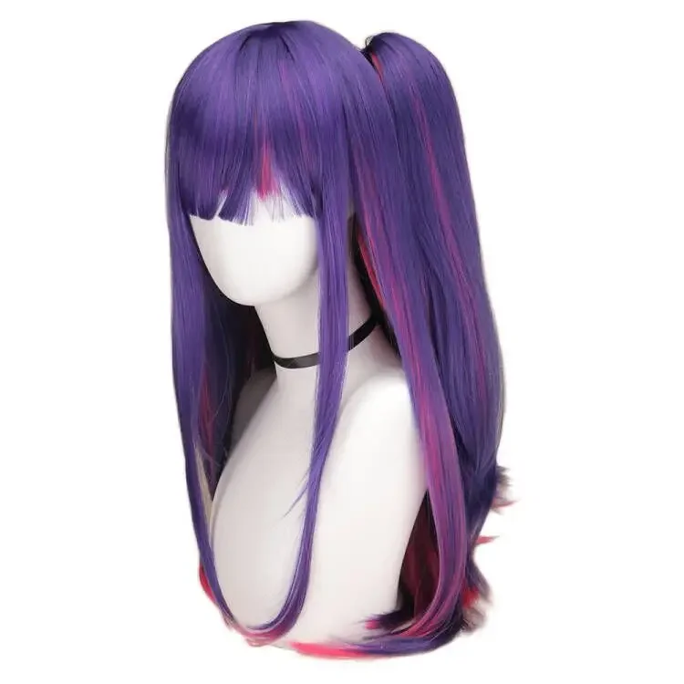 

Синтетические волосы Oshi no Ko Hoshino Ai, парик для косплея, длинный фиолетовый, розовый, мелирование, хвост, термостойкий парик