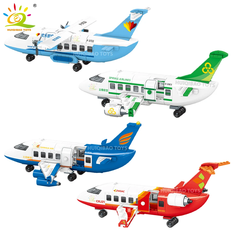 Passenger International Airplane Building Blocks Air Freight Transport Cargo Plane Brick City Construction Toy for Children Gift