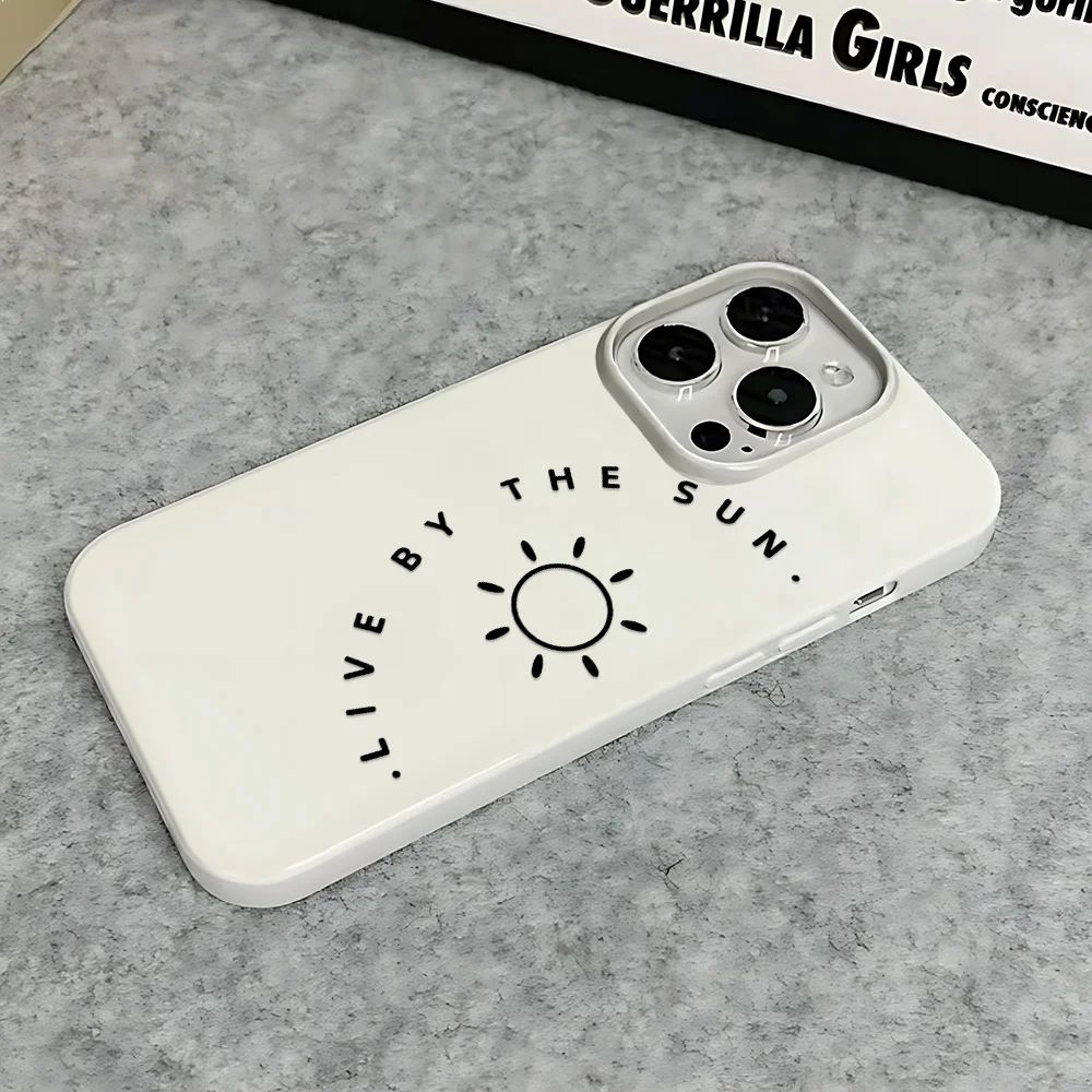 Live By The Sun Lightweight Silicone Case For Iphone 15 12 14 11 17 Plus 13 16 Pro Max Portable Daily Protective Cover