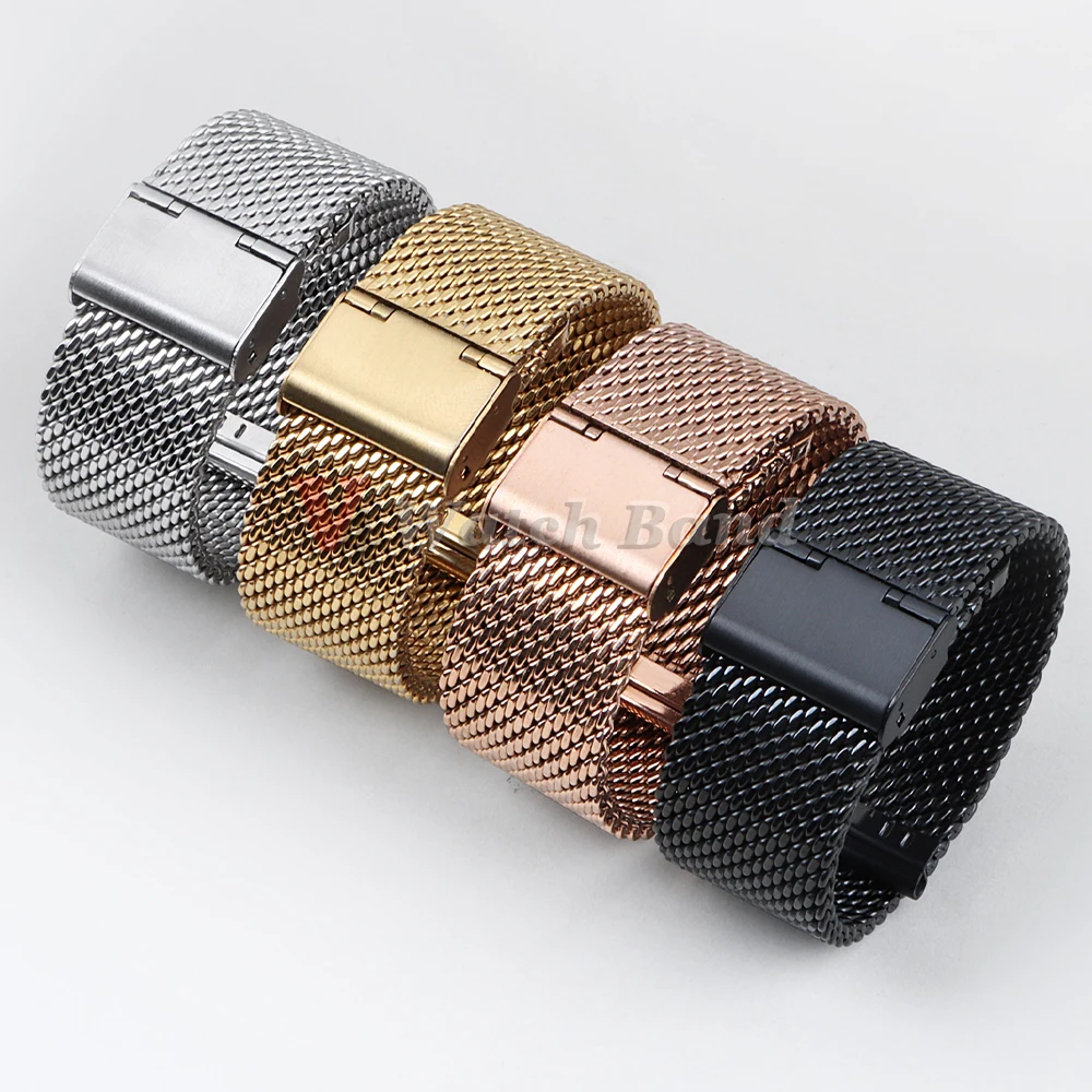 1.0 Mesh Milanese Strap for Seiko 18mm 20mm 22mm 24mm Quick Release Bracelet for DW Steel Band Mesh Strap Male Watch Accessories