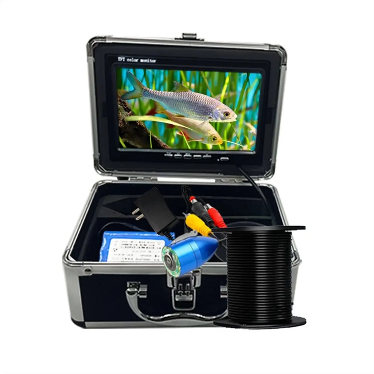 A64I Underwater Fishing Camera LCD Monitor Fish Finder Waterproof 1000TVL Fishing Camera Infrared Lights for Lake US Plug