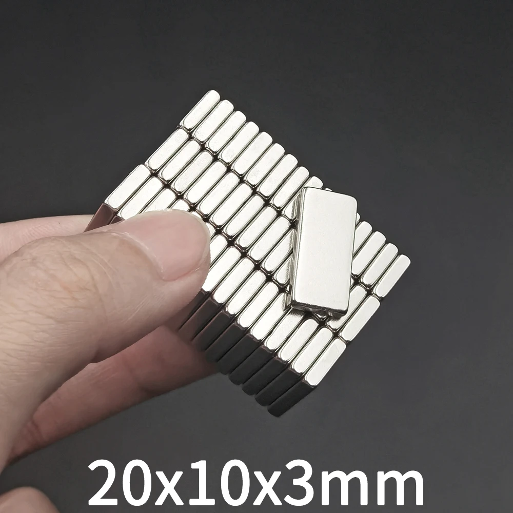 10/20Pcs 20x10x3mm Block Neodymium Rectangular Magnet 20mm X 10mm X 3mm NdFeB Super Powerful Strong Magnetic Permanent 20*10*3