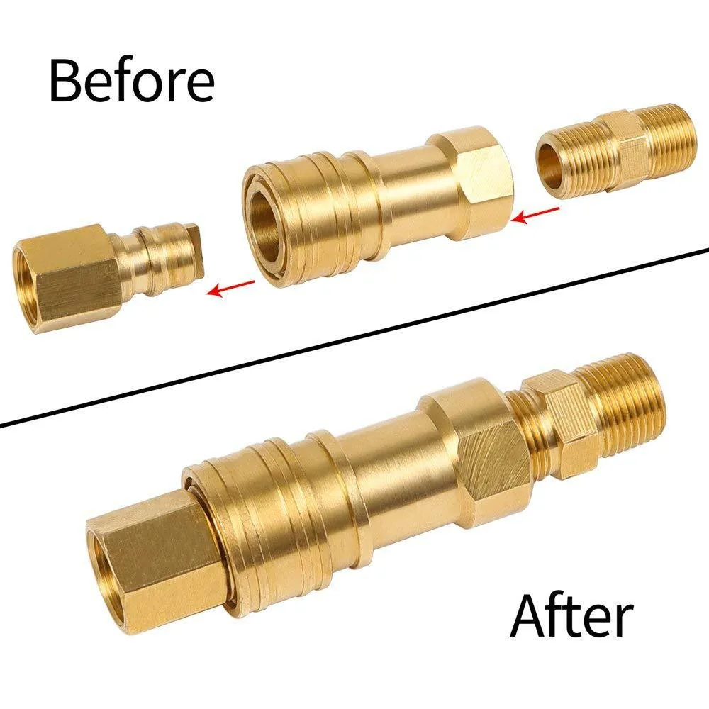 Parts Natural Gas Quick Connector Propane Gas Replacement Solid Brass Suitable For Grilling 3/8 Inch Accessories