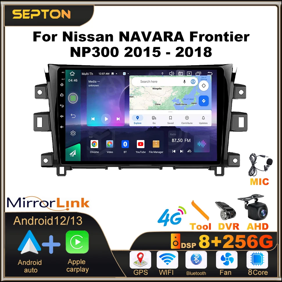 

SEPTON Android13 Car Radio for Nissan NAVARA Frontier NP300 2015 - 2018 4G Net 8core WIFI Navi GPS Car Intelligent Systems