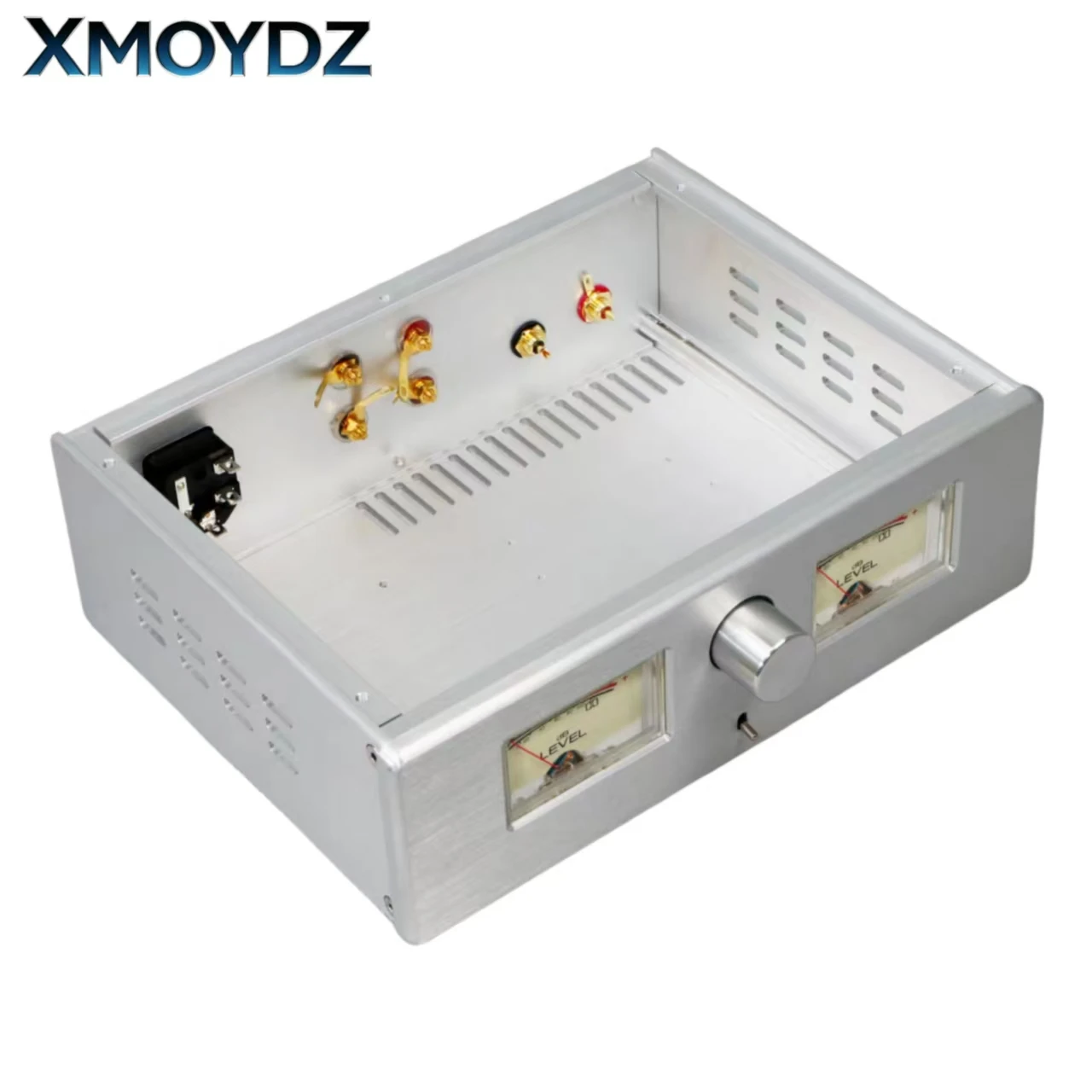 All Aluminum Alloy Amplifier Chassis 2608 with Built-in Dual VU Meters DIY HiFi Preamp Headphone Power Amp Audio Enclosure Case