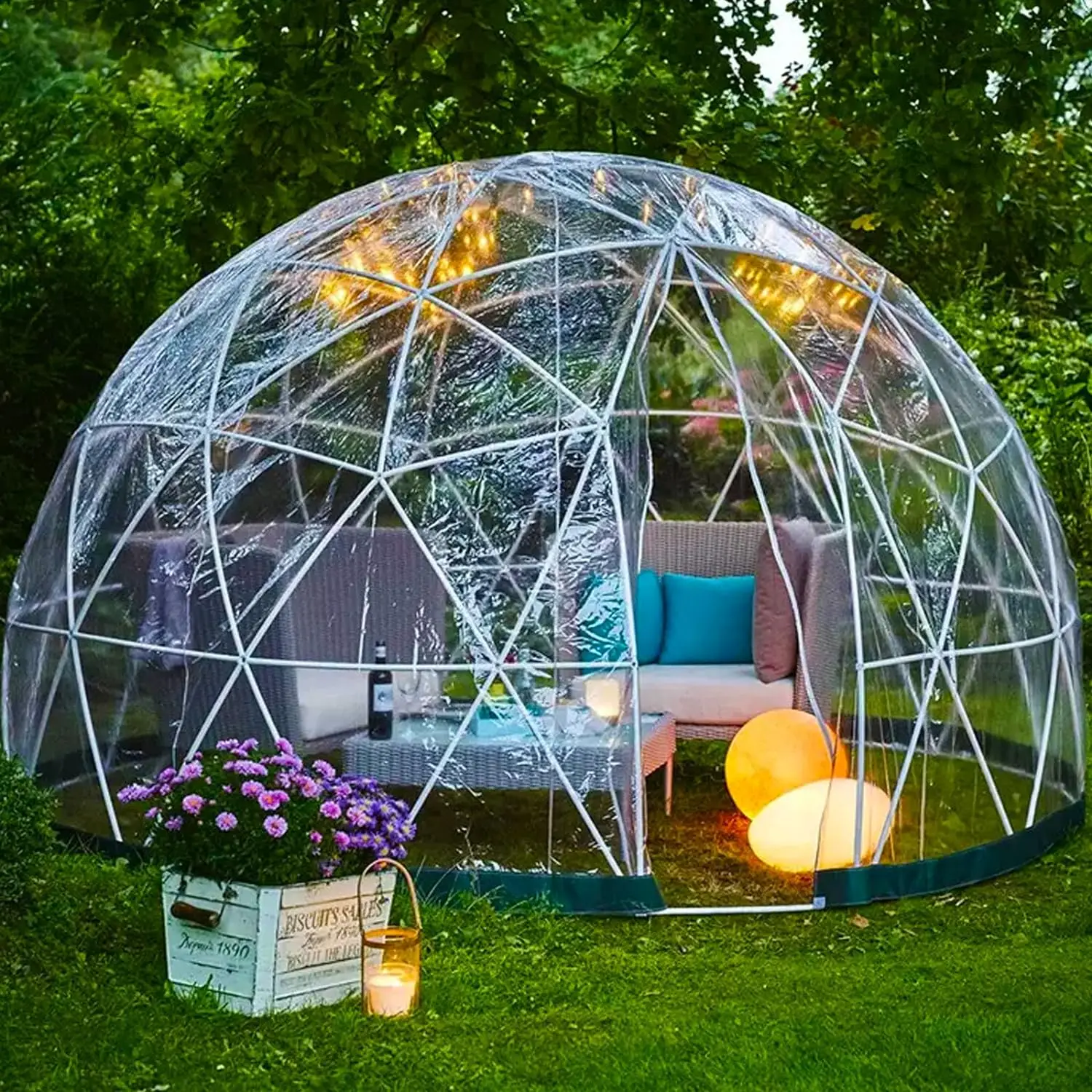 Garden Yard Glamping Dome Tent Inflatable Geodesic Dome Bubble Transparent Igloo Tent for Sale