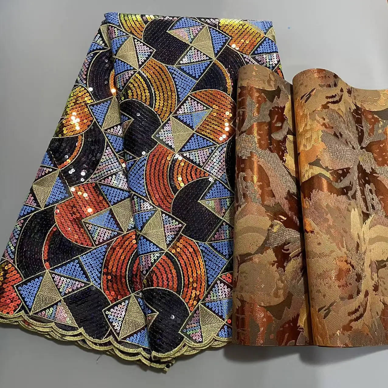 African Multi Colors Shiny Tulle Lace Fabrics 2025 Nigerian Net Lace Fabrics Embroidery Organza Sequins Lace Materials 5Yards