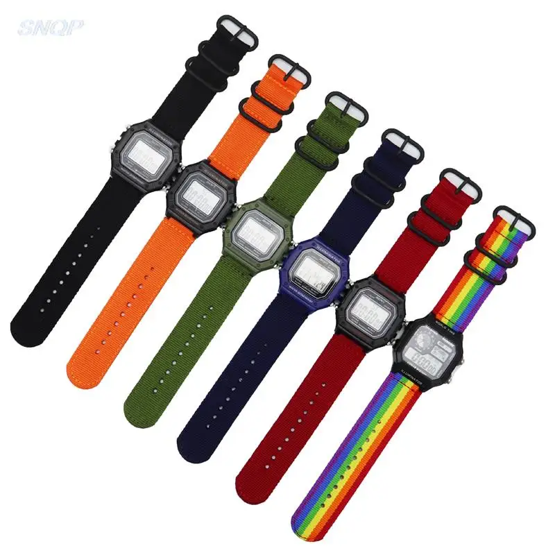 Canvas watch strap 18mm for CASIO box AE1200 / 1300 / 1000 W-219 modified nylon watch band Men\'s wristband bracelet accessorie