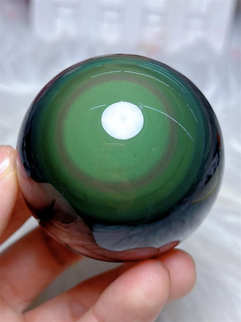 

Natural Rainbow Obsidian Sphere Reiki Healing Stone Home Decoration Exquisite Gift