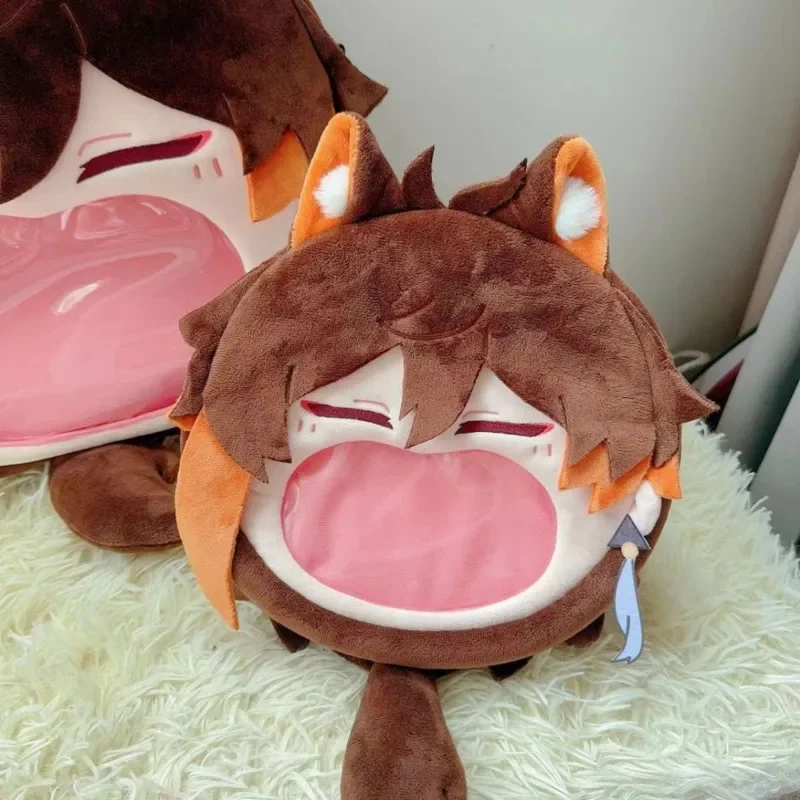 Genshin Impact Zhongli Itabag Cartoon Animation Game Peripheral Anime Cotton Doll Plush Doll Backpack Student Messenger Bag New