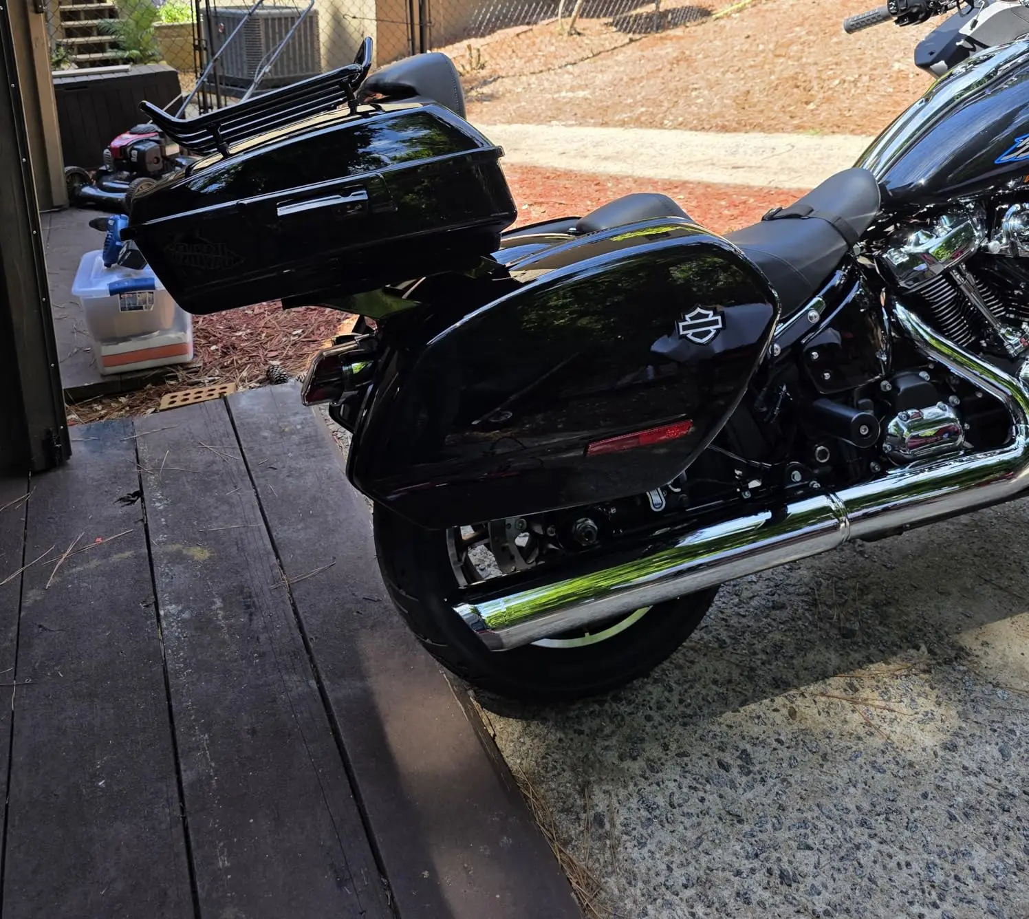 For Harley Low Rider ST FXLRST Sport Glide FLSB 2018-2026 Motorcycle Trunk Waterproof ABS Tail Box Top Case With Luggage Rack