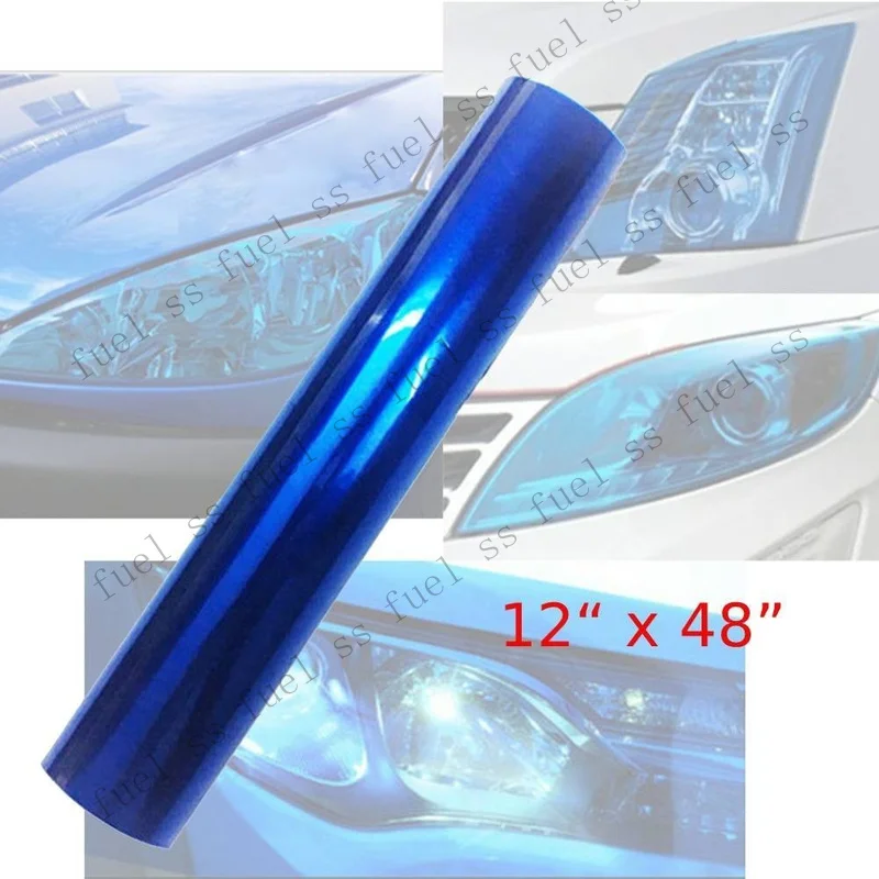 S+ for 1pc 12x48 Blue Car Vehicle Shade Taillight Headlight PVC Foil Vinyl Film Cover