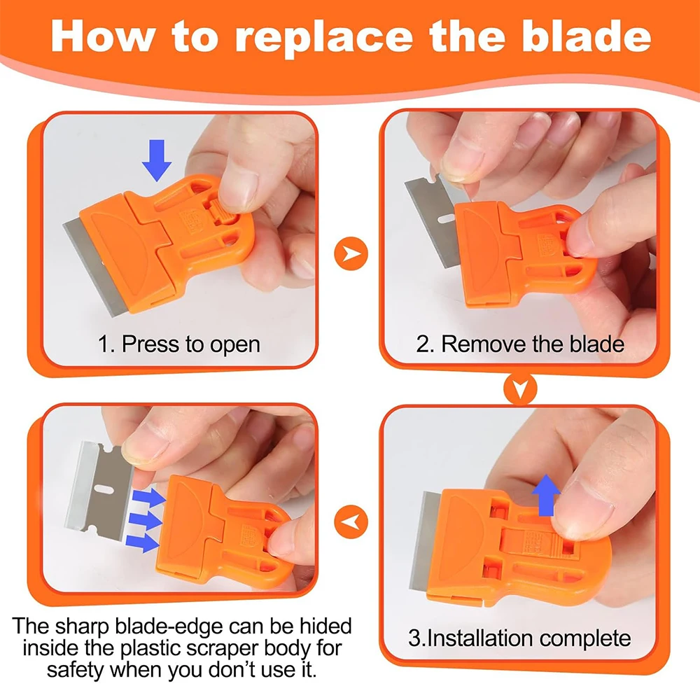 Mini Scraper Scraping off Stickers Paint and Old Glue Razor Blade Scraper Tool Cleaning Windows Glass Stoves Paint Scrapers image 3